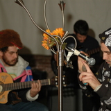 Jonny performing with the Extraordinaires